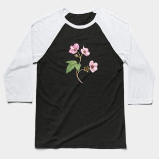 Pink Watercolor Flowering Raspberry Baseball T-Shirt